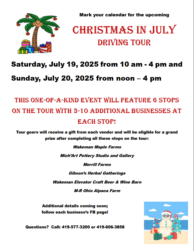 2025 Christmas In July Flyer