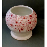 White with red dots vase