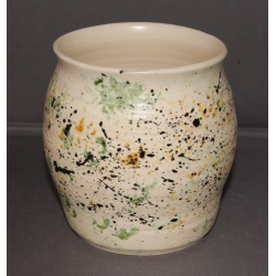 White black and green crystal vase