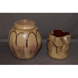 lidded pot and small pot