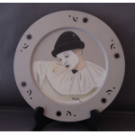 Pierrot oil painting on tin